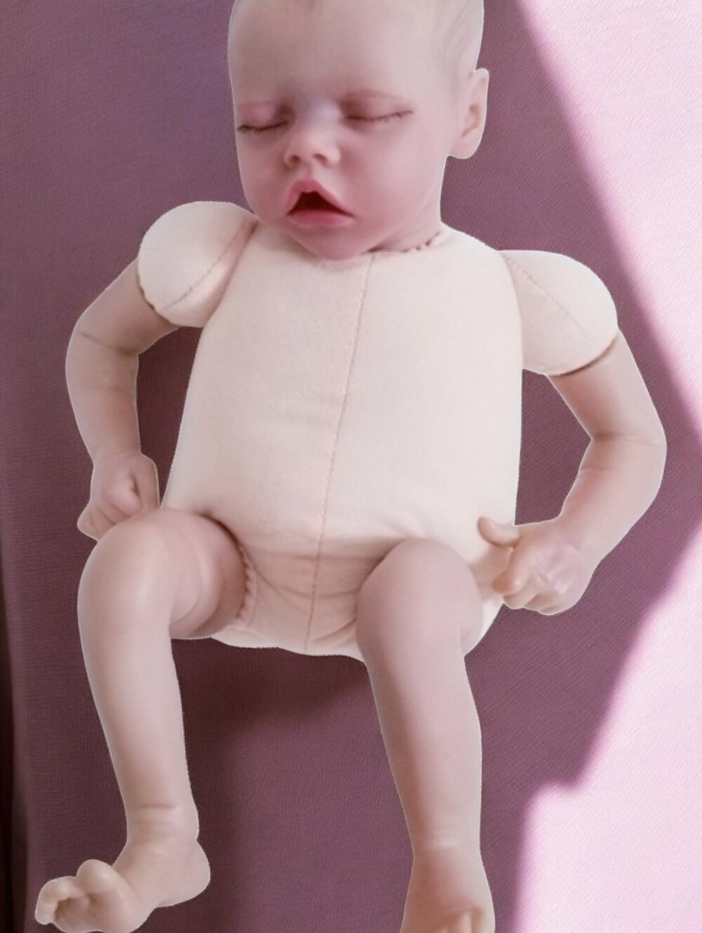 Bonnie Brown Twin A Reborn Baby Doll OS Painted Cloth Body Sleeping Realistic
